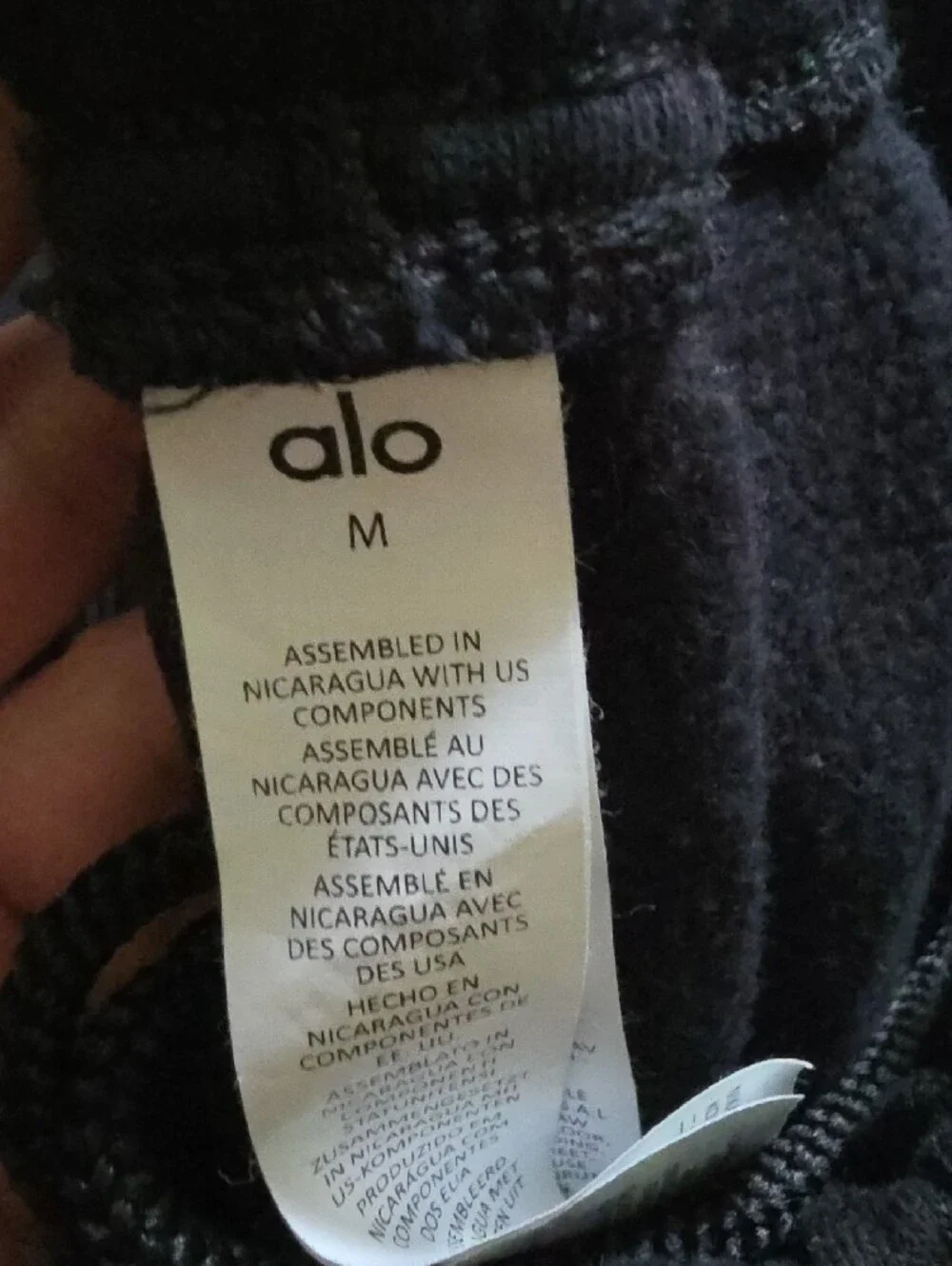 Alo Black Logo Crewneck Sweatshirt & Sweatpants Straight Leg Set Size Medium - Picture 3 of 8